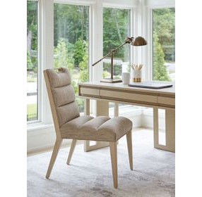 Sunset Key Aiden Channeled Tan Upholstered Side Chair