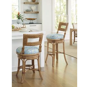 Key Biscayne Bay Harbour Green Upholstered Bar Stool