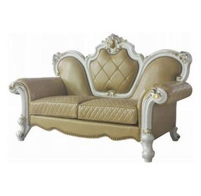 Picardy Butterscotch 70" Loveseat with Pillow and Nailhead Trim