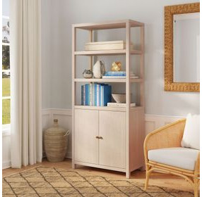 Nora Antique Taupe 32" 3 Tier Etagere Bookcase