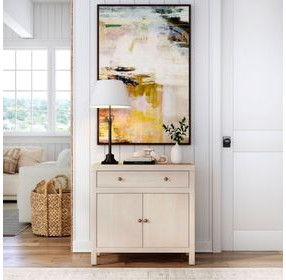 Nora Antique Taupe 31" 1 Drawer 2 Door Accent Storage Cabinet