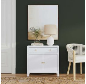 Nora White 31" 1 Drawer 2 Door Accent Storage Cabinet