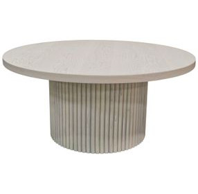 Reba Natural White Wash Round Occassional Table Set