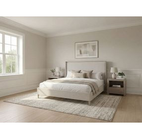 Zest Cream King Upholstered Panel Bed