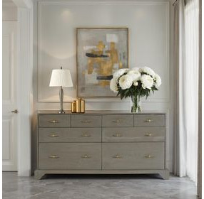 Faro Greenish Warm Gray 8 Drawers Dresser