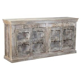 Alta Antique White 4 Door Accent Cabinet