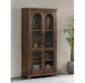 Zion Natural 2 Glass Door Display Cabinet