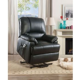 Ixora Black Recliner with Power Lift and Massage