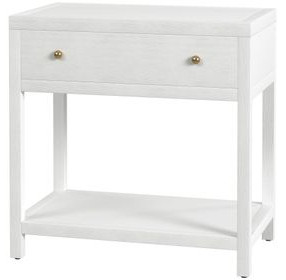 Nora White 1 Drawer Nightstand