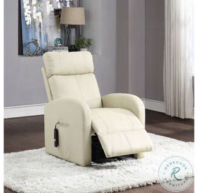 Ricardo Beige Synthetic Leather Power Recliner with Lift