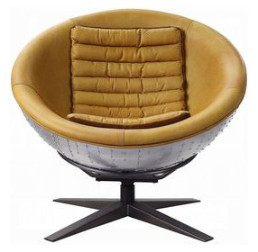 Brancaster Turmeric Leather Upholstered Accent Chair