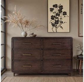 Keenan Brown Sugar Espresso 6 Drawers Dresser
