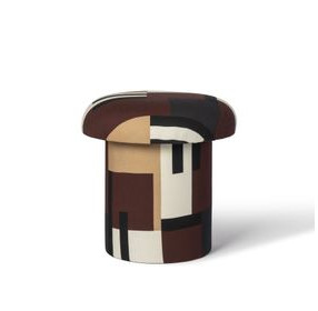 Lucy Mud Brown Upholstered Accent Stool