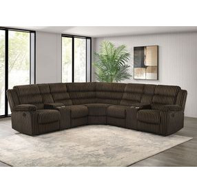 Atkinson Chocolate 3 Piece Modular Reclining Sectional