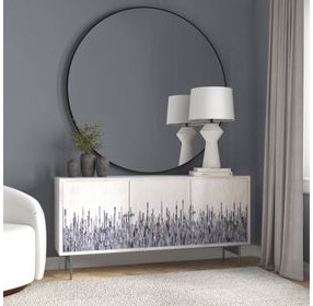 Zooey White Wash Mango and Blue 3 Door Server