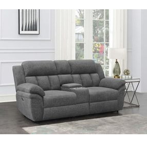 Bahrain Charcoal Power Reclining Console Loveseat