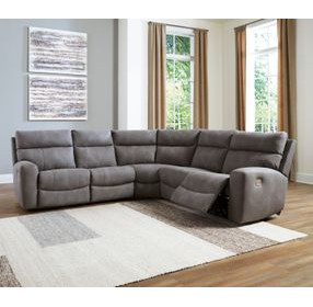 Next-Gen DuraPella Slate 5 Piece Modular Power Reclining Sectional with USB Charging