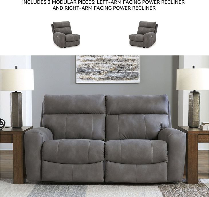 Next-Gen DuraPella Slate Performance Fabric Modular Power Reclining Loveseat