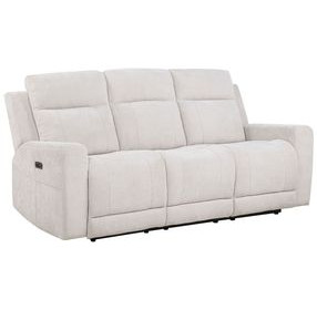 Kennett Ivory 81" Power Reclining Sofa with USB Charging