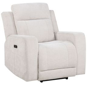 Kennett Ivory Power Recliner with USB Charging