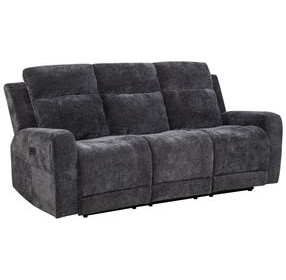 Kennett Dark Gray 81" Power Reclining Sofa with USB Charging