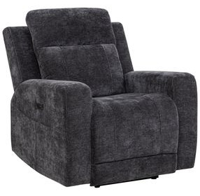 Kennett Dark Gray Power Recliner with USB Charging