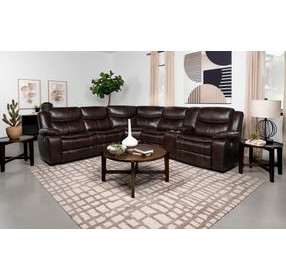 Sycamore Dark Brown 3 Piece Power Reclining Sectional
