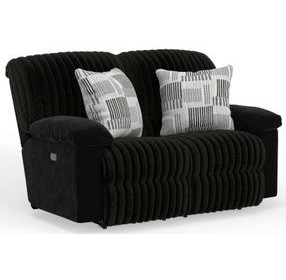 Comet Black 60" Lay Flat Power Reclining Loveseat with USB Charging