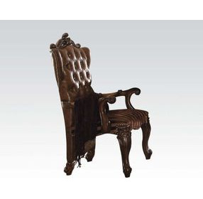 Versailles Cherry Upholstered Wing Back Arm Chair with Nailhead Trim Set of 2