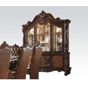 Versailles Cherry Oak 4 Door Buffet and Hutch with LED