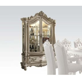 Versailles Bone White 2 Door Curio Cabinet with LED