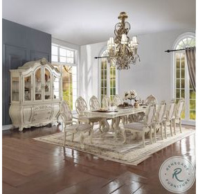Ragenardus Antique White Extendable Rectangular Dining Room Set