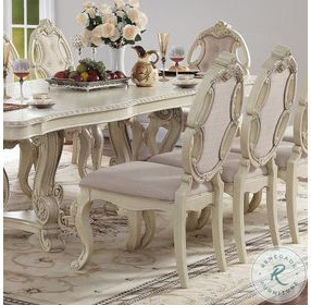 Ragenardus Antique White Side Chair Set of 2