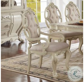 Ragenardus Antique White Arm Chair Set of 2