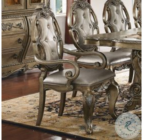 Ragenardus Synthetic Leather and Vintage Oak Arm Chair Set of 2