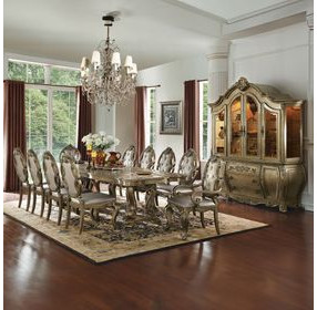 Ragenardus Vintage Oak 6 Door Buffet and Hutch with LED