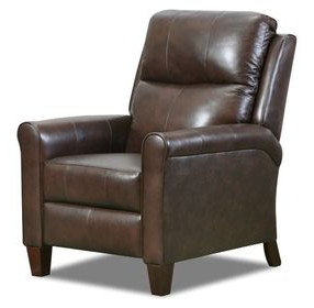 Pep Talk Chocolate Leather Power Recliner and USB Charging with Nailhead Trim