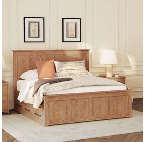 Oak Park Taupe King Storage Panel Bed with 9 Drawers