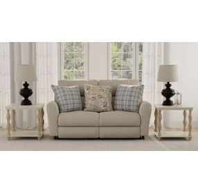 Chappy Linen Power Lay Flat Reclining 76" Loveseat