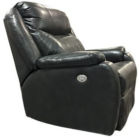 Hercules Black Leather Power Recliner with USB Charging