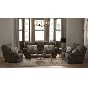 Lenny Chocolate Power Lay Flat Reclining Living Room Set
