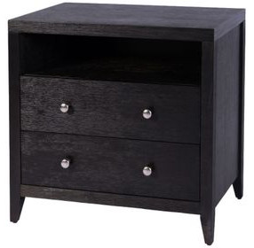 Dana Antique Coffee 2 Drawers Nightstand with Top Shelf