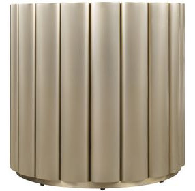 Horizon Gold and Gray Round Mirror Top End Table