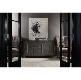 Melange Black 4 Door Credenza