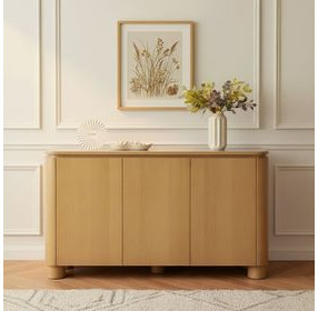 Genoa Light Oak 3 Doors Sideboard with Storage
