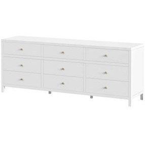 Nora White 9 Drawers Dresser