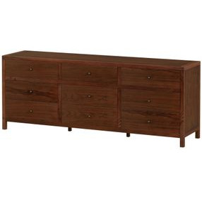 Nora Walnut 9 Drawers Dresser