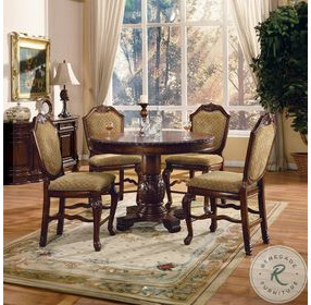 Chateau De Ville Espresso Round Counter Height Table Set
