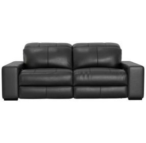 Ferrara Black Leather Zero Gravity Power Reclining Living Room Set with Power Headrest and USB Charging
