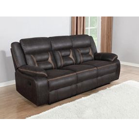 Greer Dark Brown Reclining Sofa
